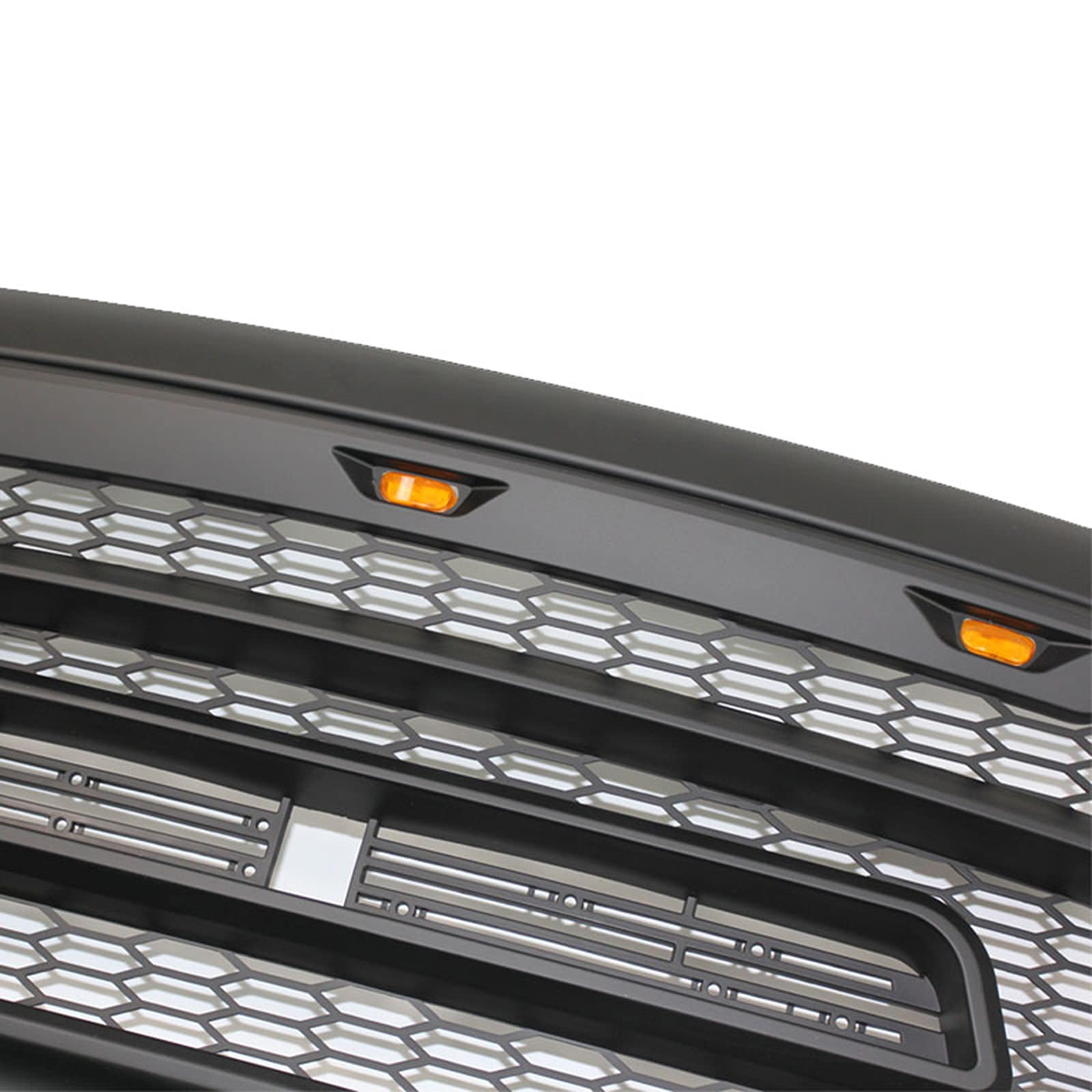 Matte Black Front Grille Rebel Style w/LED Lights for 2013-2018 Dodge Ram 1500(No "RAM" Letter)