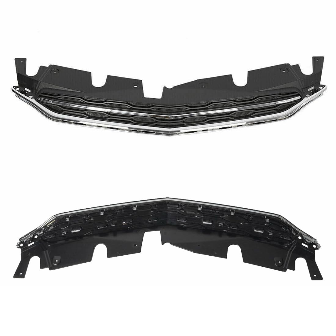 Chrome Front Upper Grille+Lower Grille for 2016-2017 Chevrolet Equinox