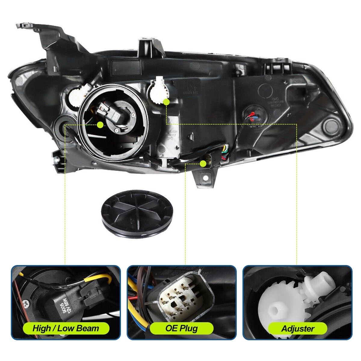 Halogen Headlights Headlamps w/Bulbs for 2016-2018 Chevrolet Malibu