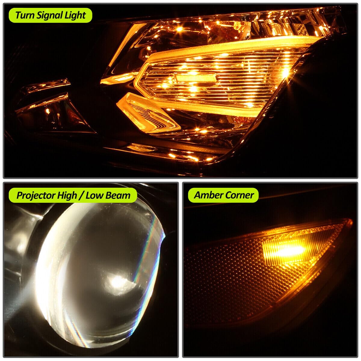Halogen Headlights Headlamps w/Bulbs for 2016-2018 Chevrolet Malibu