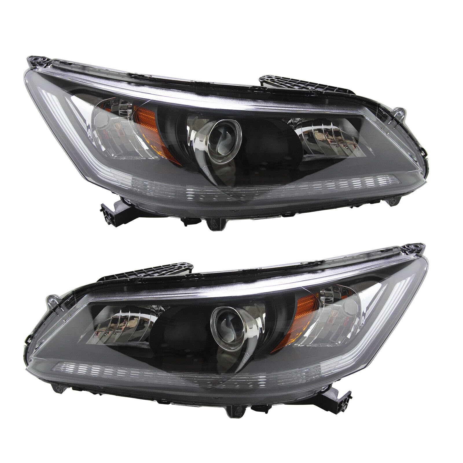 Chrome Halogen Headlights lamps Assembly for 2013-2015 Honda Accord Sedan