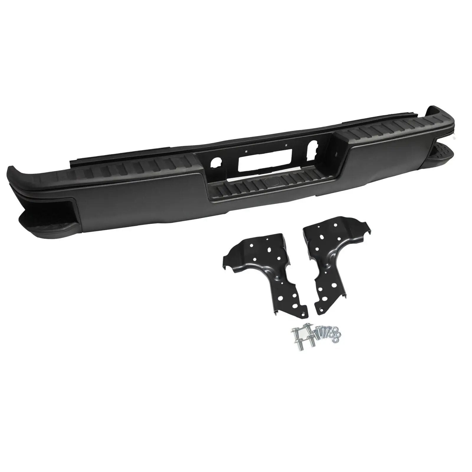 Rear Step Bumper for 2014-2018 Chevy Silverado GMC Sierra 1500 Textured Black