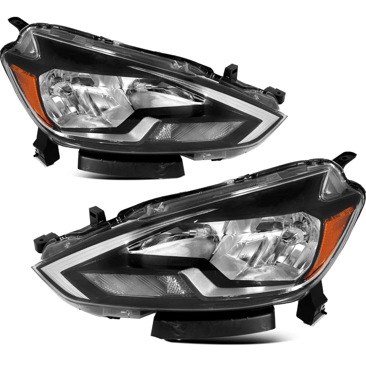 Headlights Headlamps Assembly w/o Bulbs for 2016-2018 Nissan Sentra