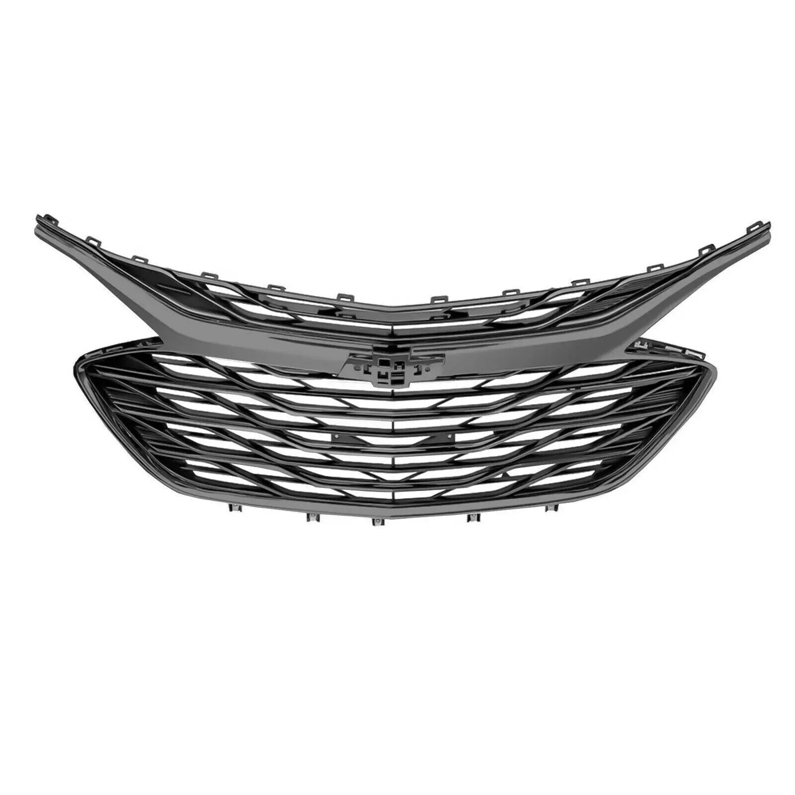 Black Front Bumper Grill Upper Lower Grille for 2019-2021 Chevrolet Malibu