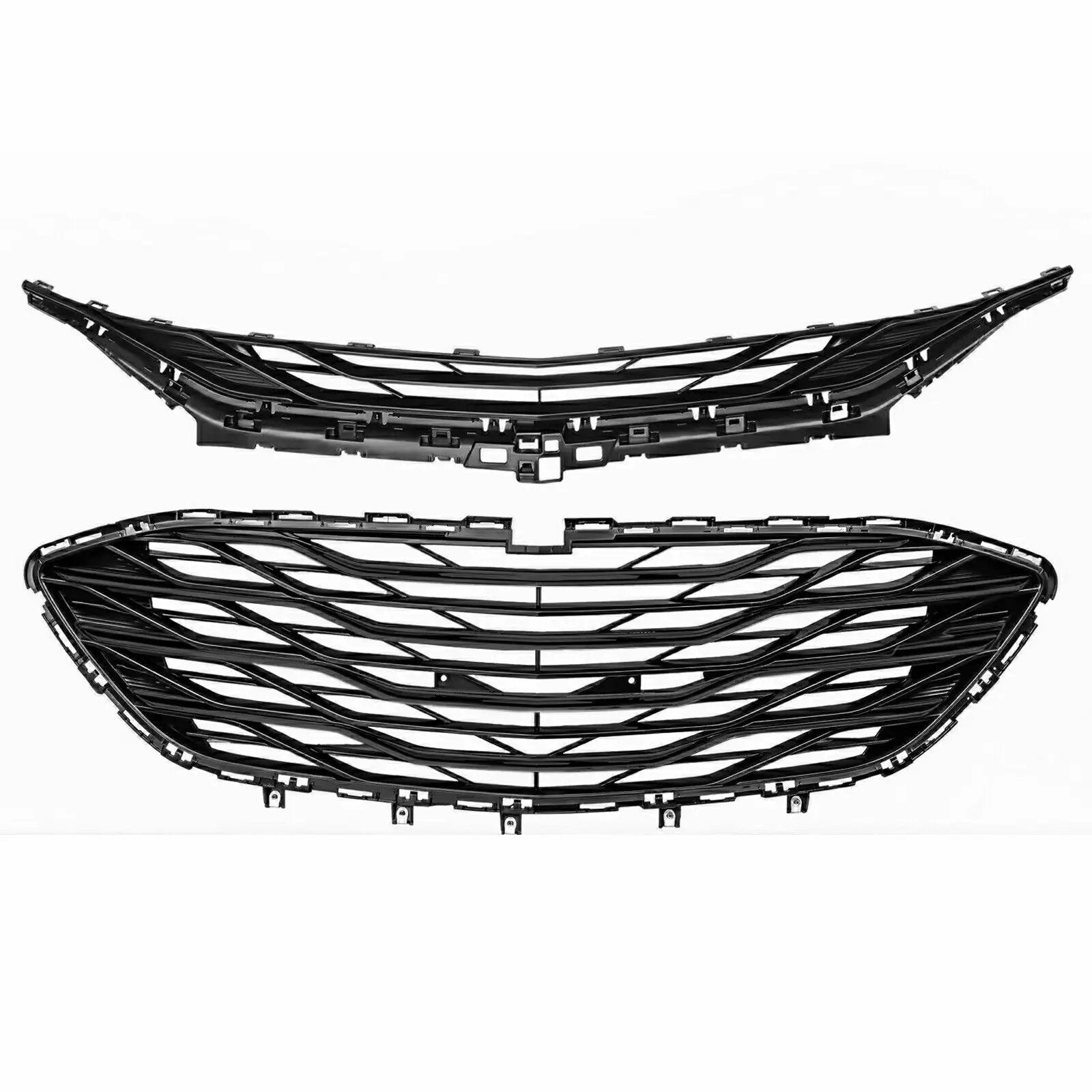Black Front Bumper Grill Upper Lower Grille for 2019-2021 Chevrolet Malibu