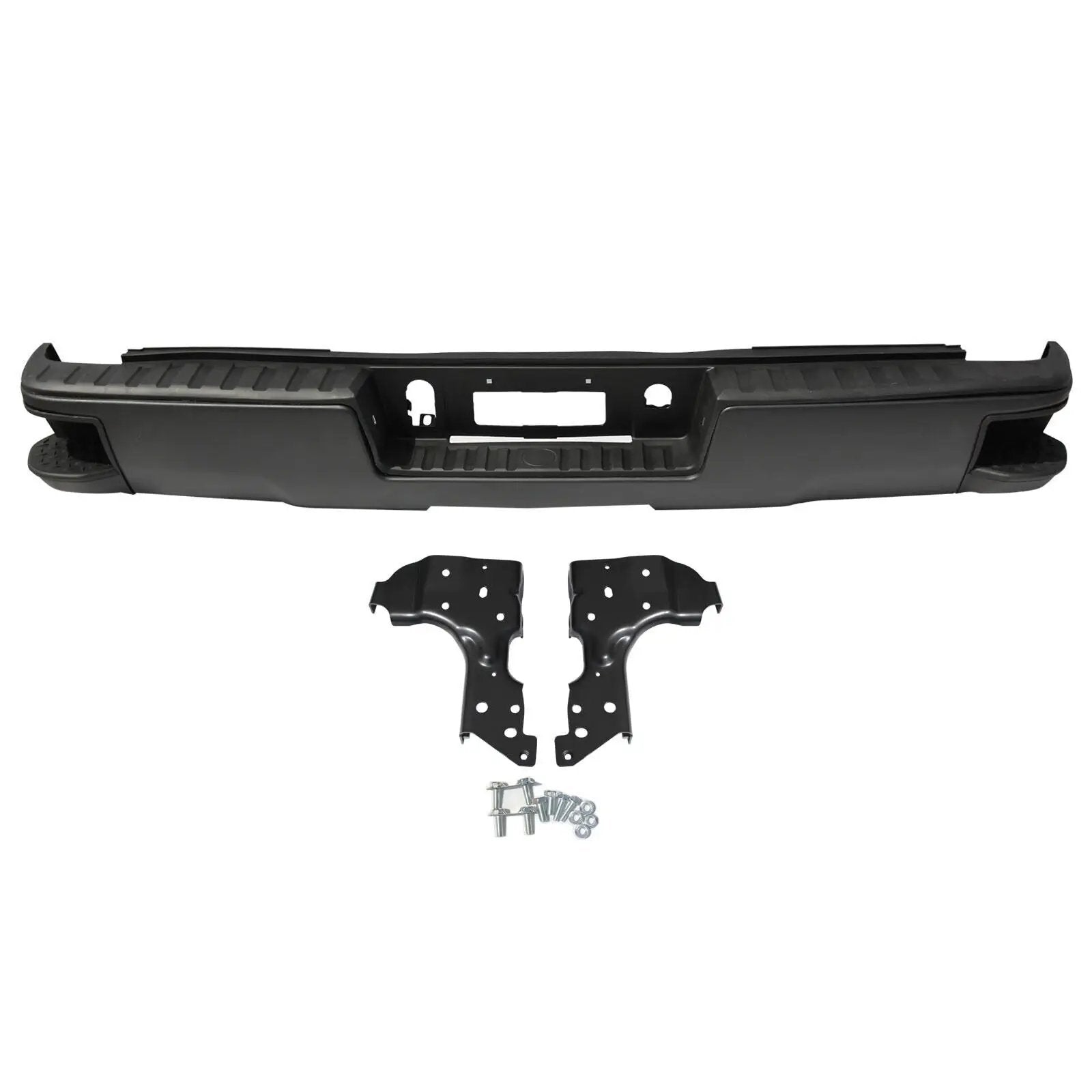 Rear Step Bumper for 2014-2018 Chevy Silverado GMC Sierra 1500 Textured Black