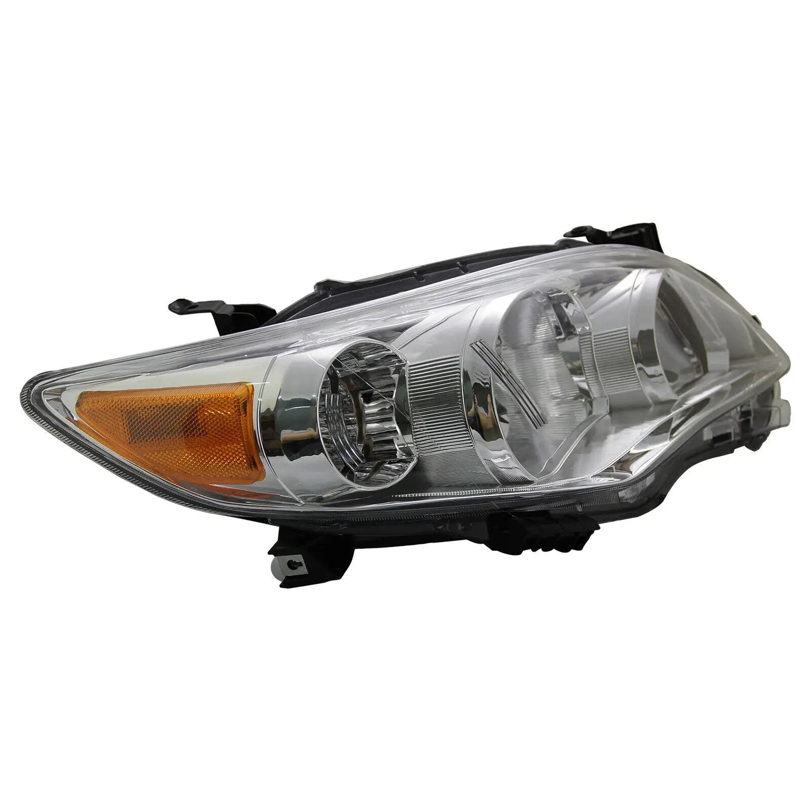 Pair of Chrome Headlights Headlamps Assembly for 2011-2013 Toyota Corolla