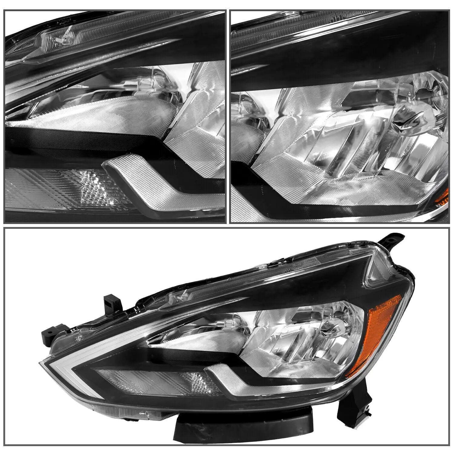 Headlights Headlamps Assembly w/o Bulbs for 2016-2018 Nissan Sentra