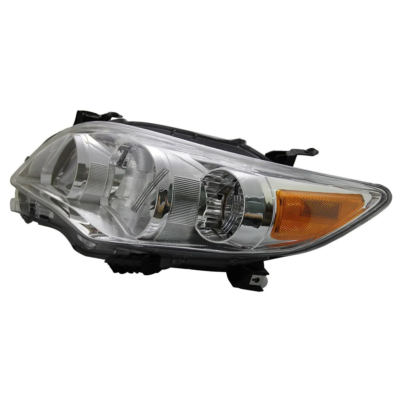 Pair of Chrome Headlights Headlamps Assembly for 2011-2013 Toyota Corolla