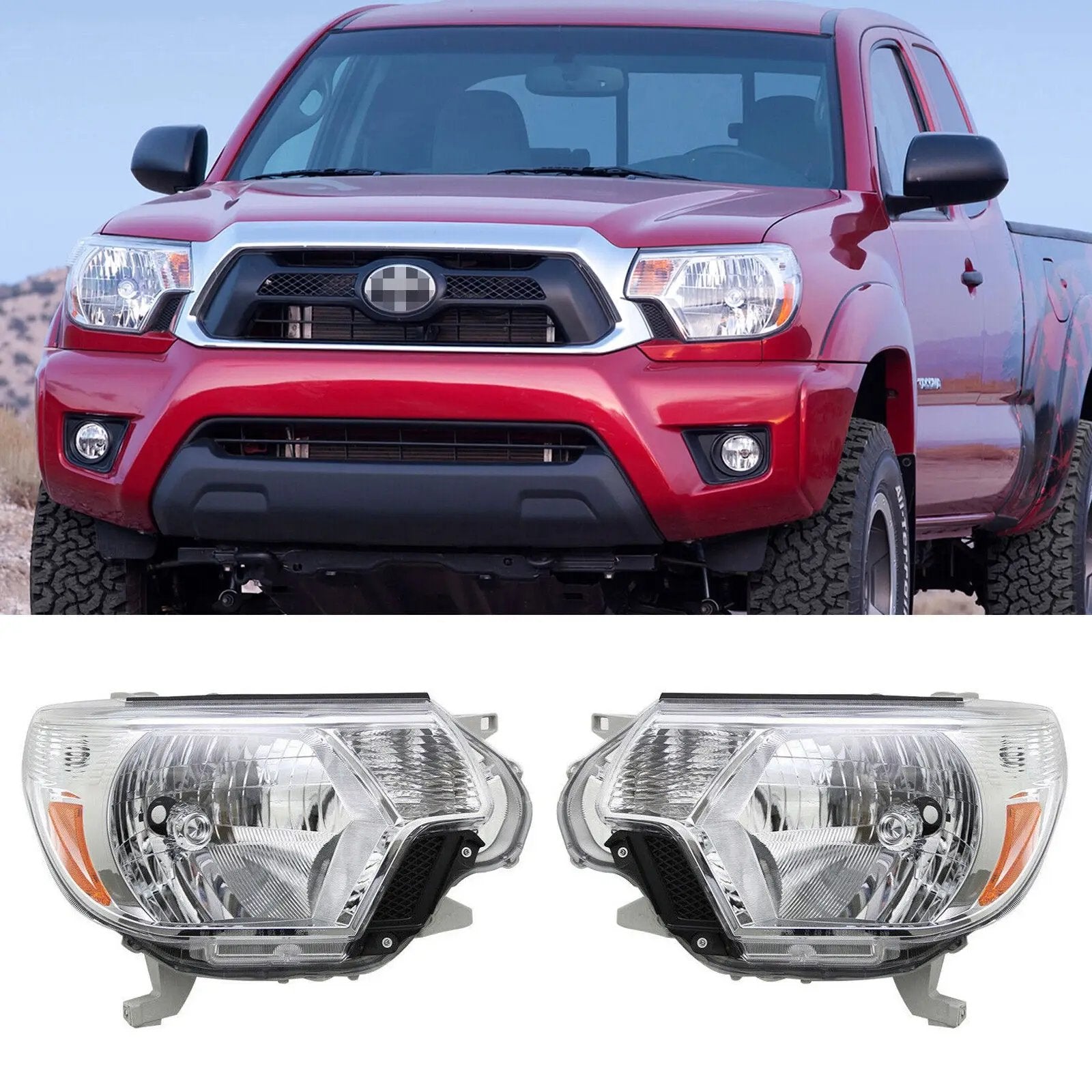 Pair Headlights Headlamps Assembly for 2012-2015 Toyota Tacoma