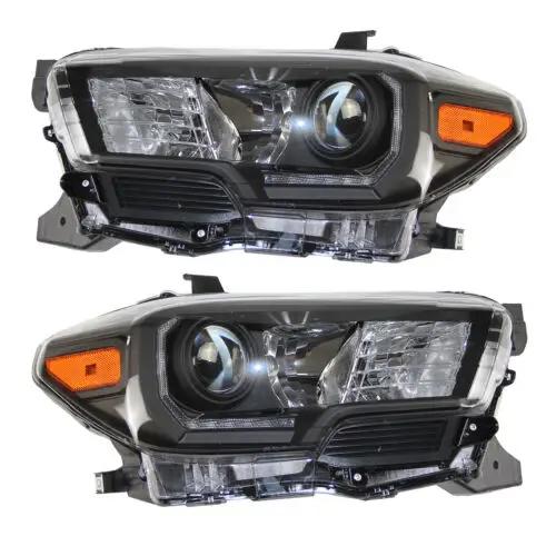 Pair Projector Headlights Headlamps w/LED DRL for 2016-2019 Toyota Tacoma TRD