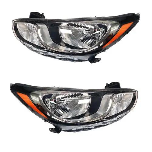 Pair Halogen Headlights Headlamps for  2012-2014 Hyundai Accent Sedan