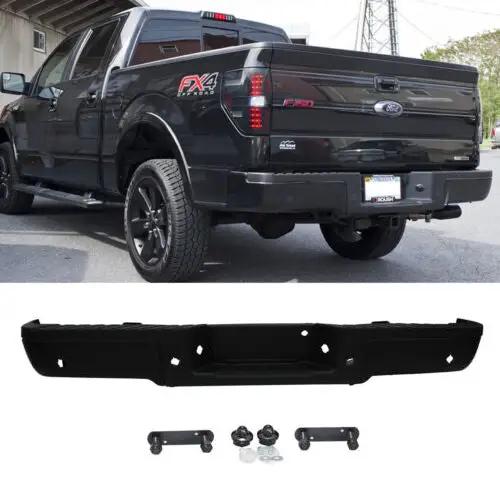 Black Rear Step Bumper Assembly w/Sensor Holes for 2009-2014 Ford F150 F-150