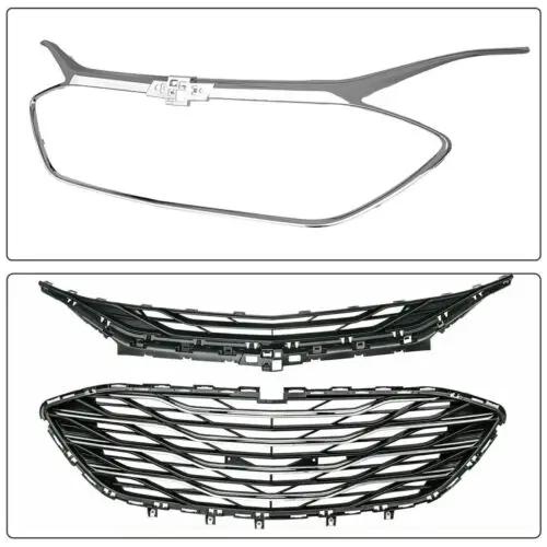 3 Pcs Chrome Front Grille Upper Lower Grill for 2019-2023 Chevrolet Malibu