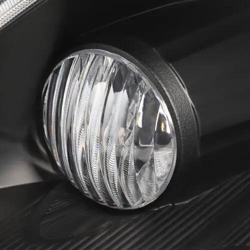 Pair Black Halogen Headlights Headlamps Assembly for 2007-2011 Honda CR-V CRV