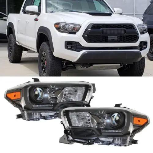 Pair Projector Headlights Headlamps w/LED DRL for 2016-2019 Toyota Tacoma TRD