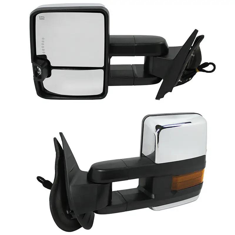 Chrome Tow Mirrors Power Heat Turn Signal for 2007-13 Chevy Silverado 1500 2500