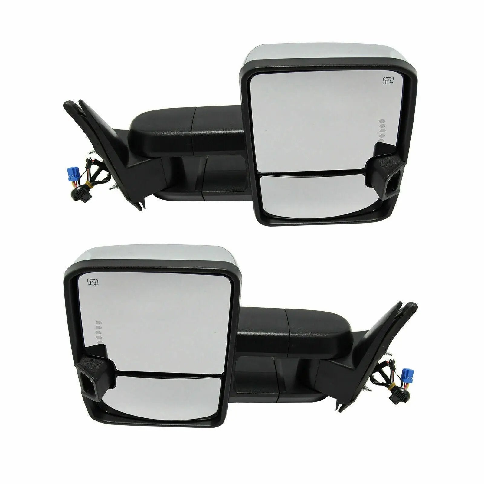 Chrome Tow Mirrors Power Heat Turn Signal for 03-06 Chevy Silverado 1500 2500