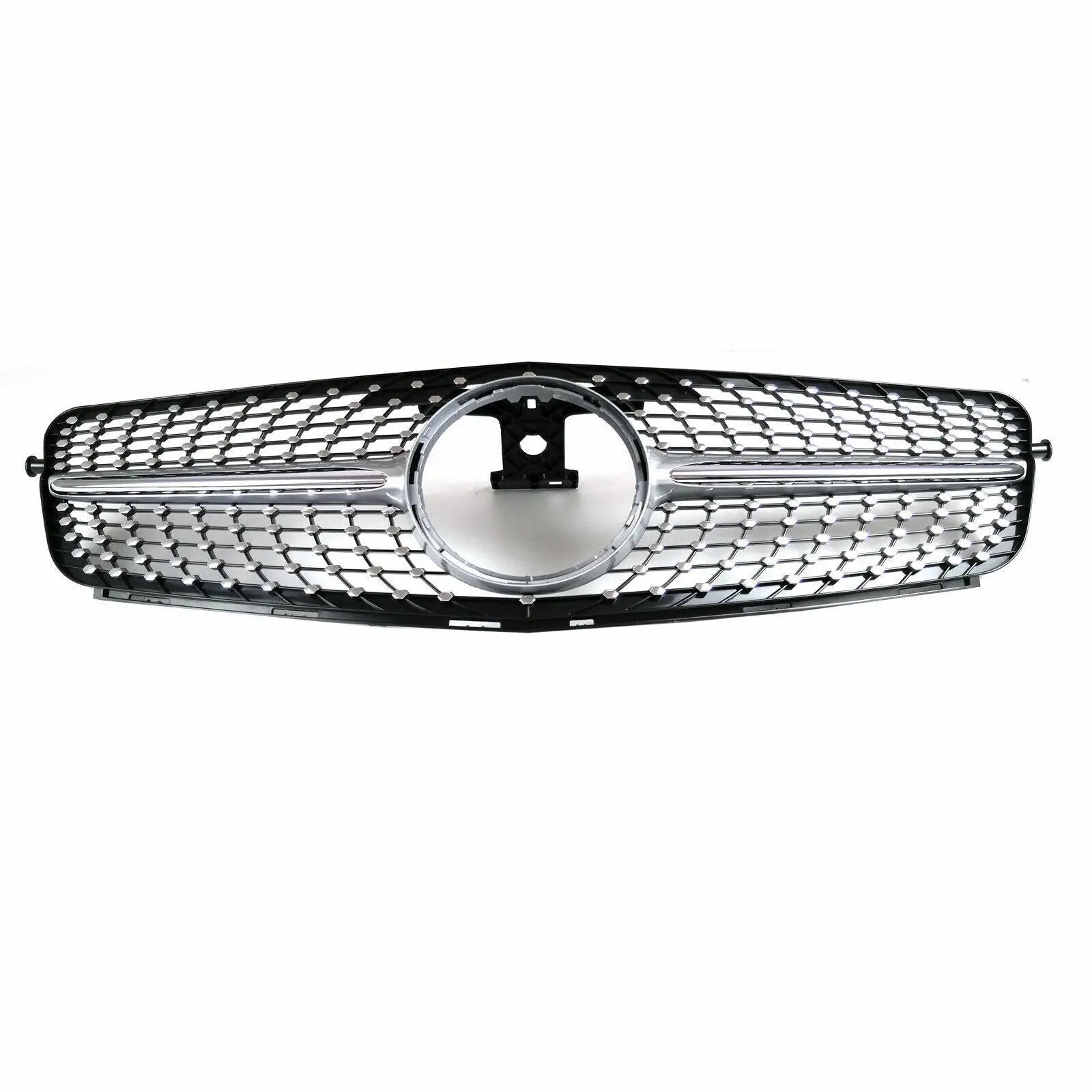 Silver Diamond Style Front Grille Grill for 08-13 Mercedes-Benz W204 C180-C350