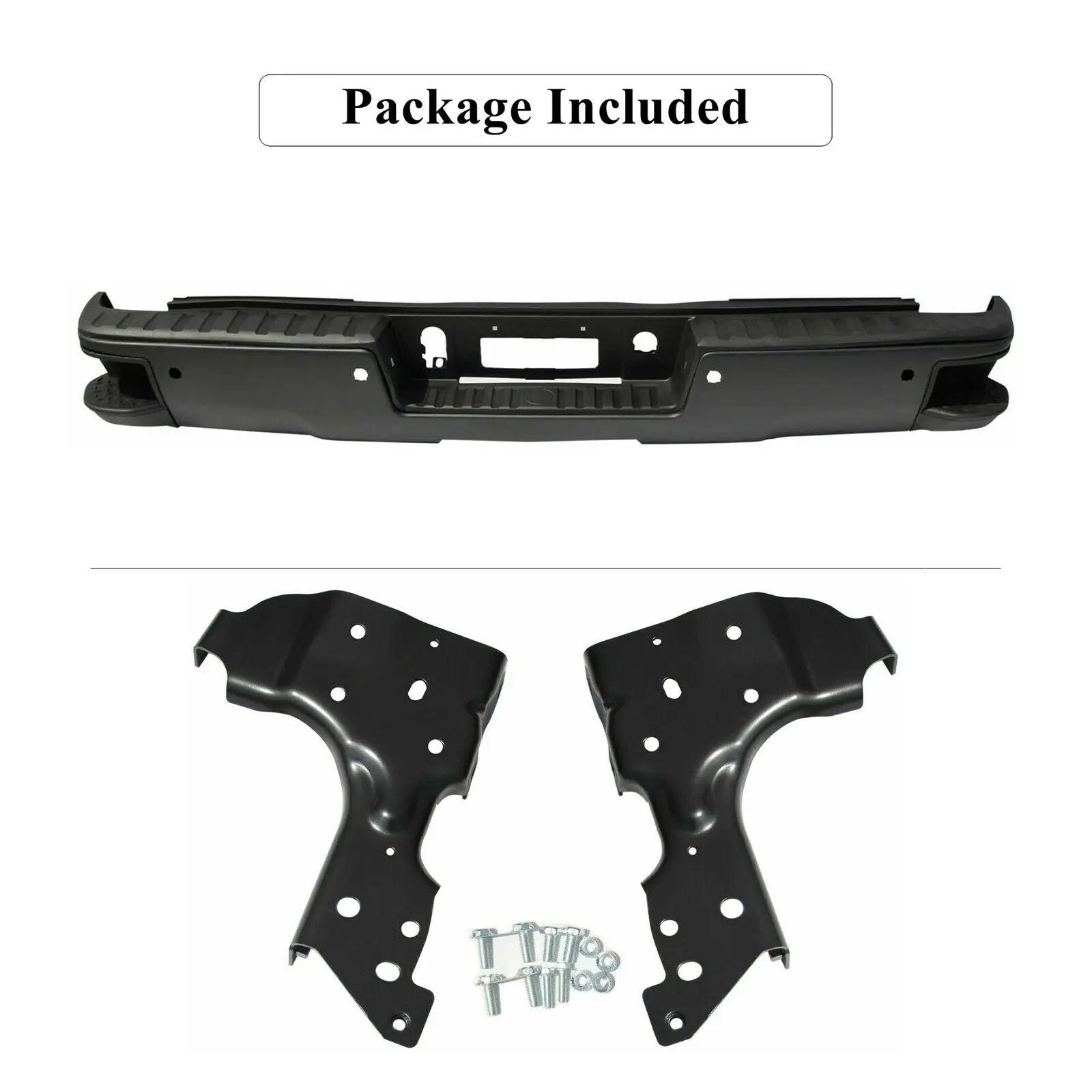 Rear Step Bumper w/ Sensor Holes for 14-18 Chevy Silverado Sierra 1500
