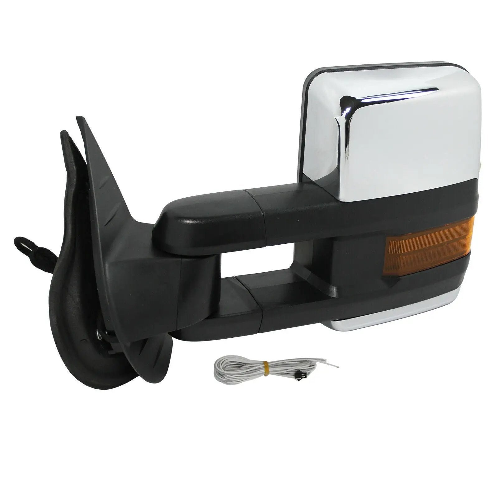Chrome Tow Mirrors Power Heat Turn Signal for 2007-13 Chevy Silverado 1500 2500