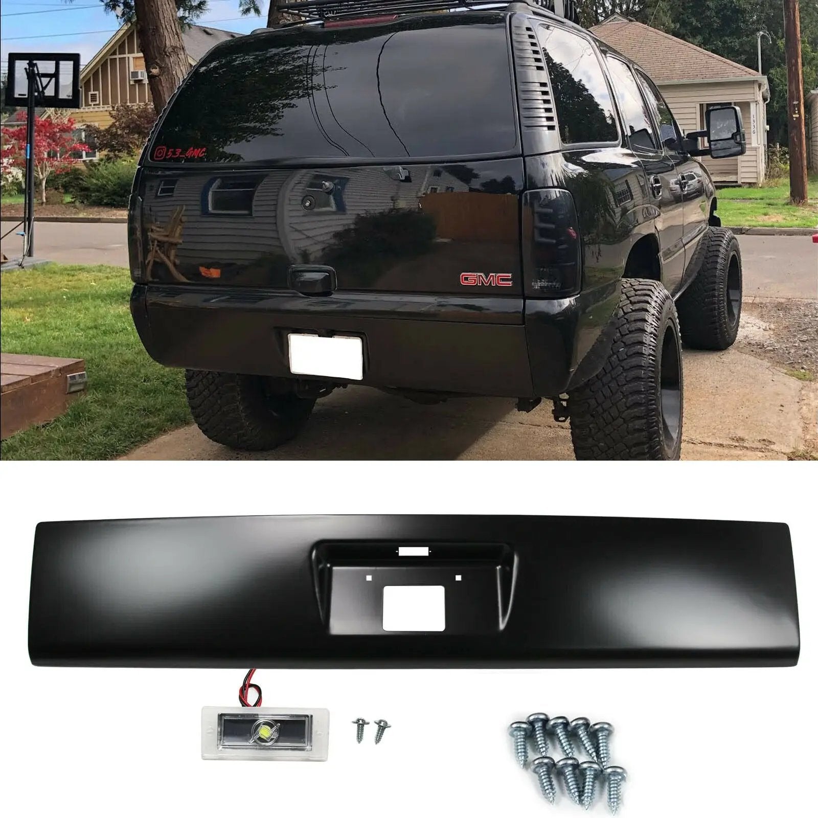 Steel Rear Bumper Roll Pan w/LED License Light for 95-04 Toyota Tacoma
