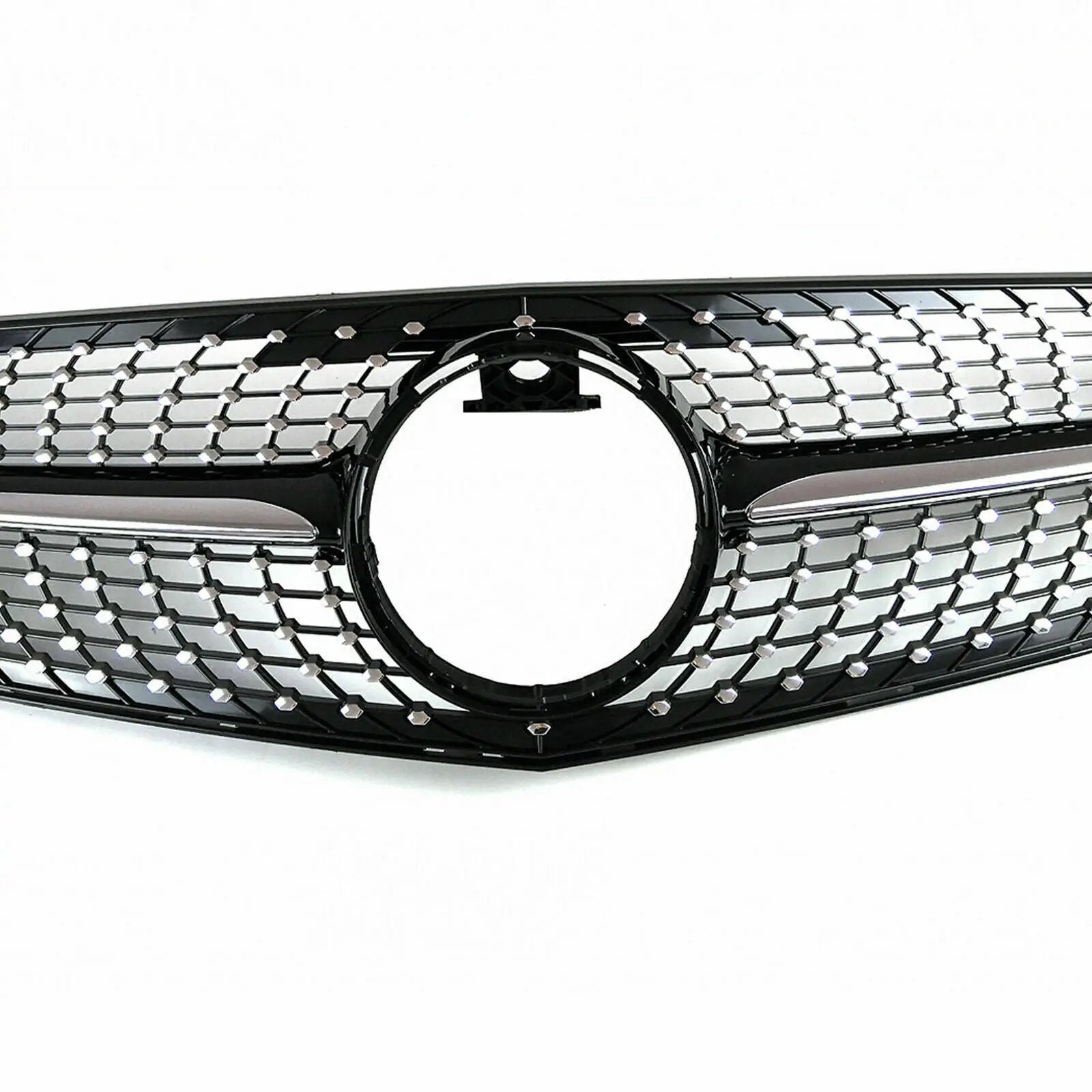 Chrome Diamond Front Grille Grill w/Star for Benz W204 C250 C300 08-13