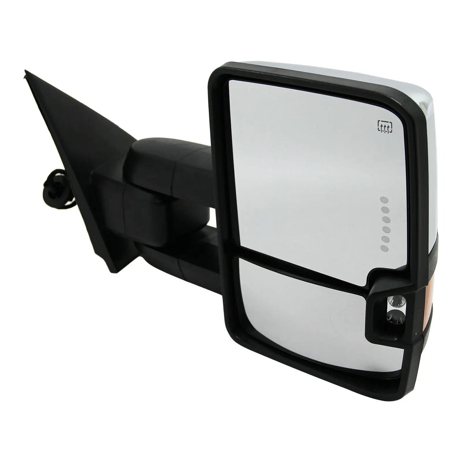 Chrome Tow Mirrors Power Heat Turn Signal for 14-18 Chevy Silverado 1500 2500
