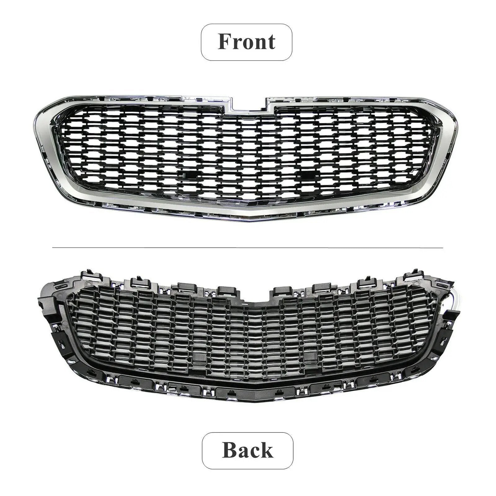 2014-2015 Chevrolet Malibu Front Bumper Lower Grille Grill Chrome&Black