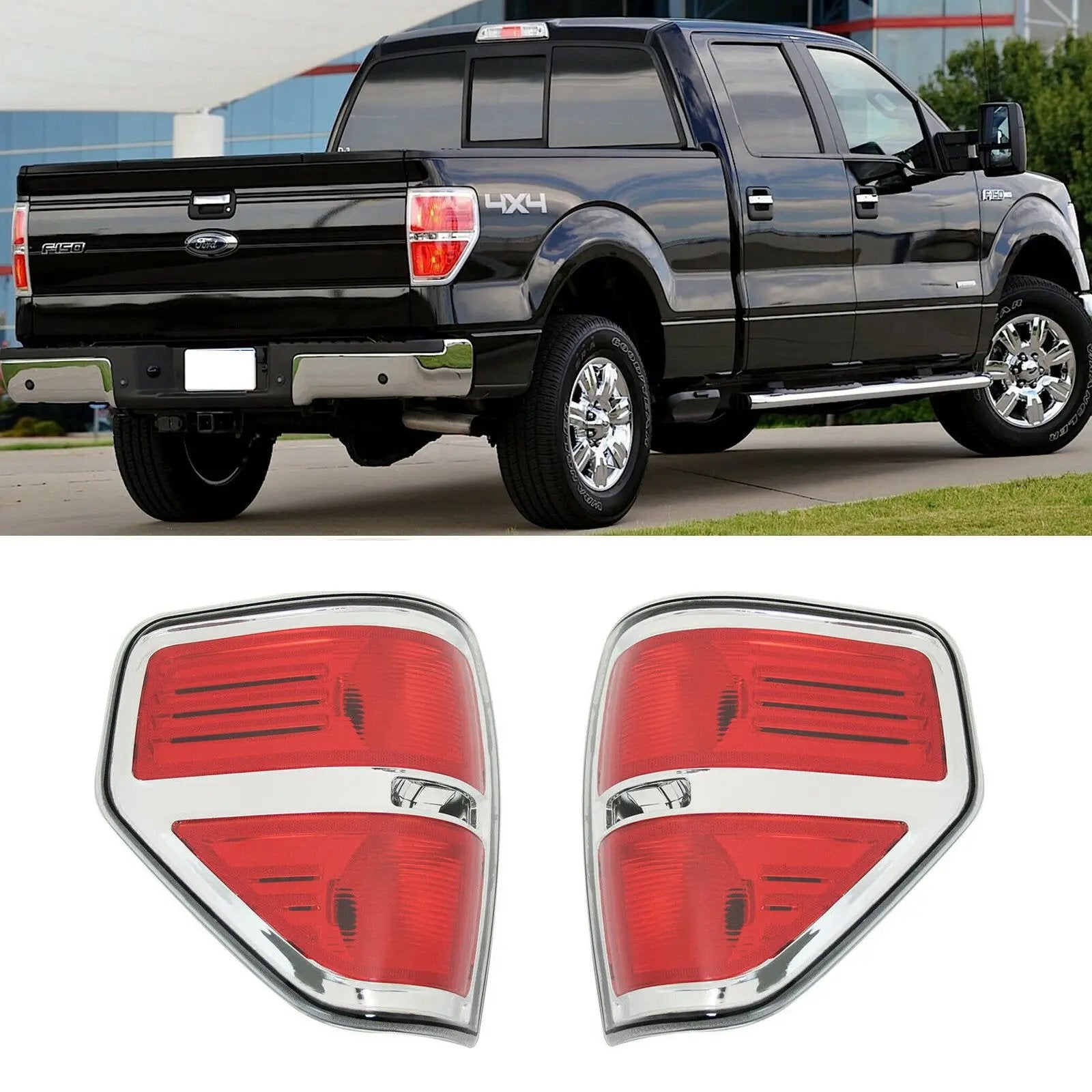 Rear Tail Lights Brake Light w/o Bulbs for 2009-2014 Ford F150 F-150