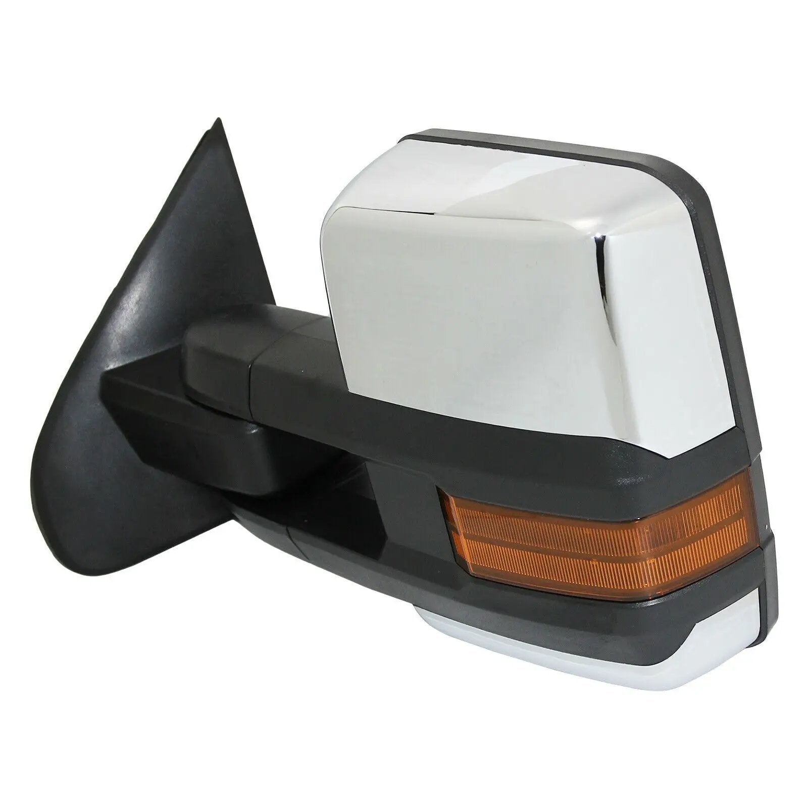 Chrome Tow Mirrors Power Heat Turn Signal for 14-18 Chevy Silverado 1500 2500