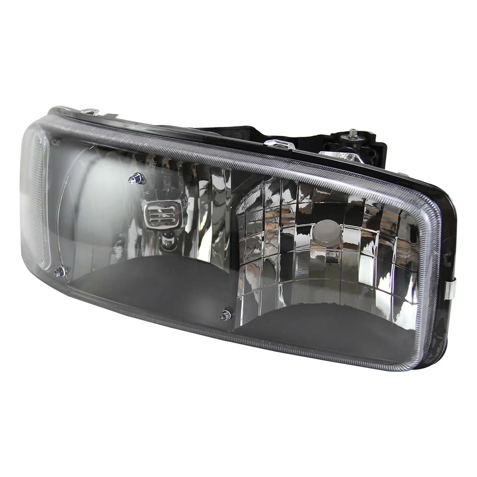 Black Headlights Bumper Lamps Fits 1999-2006 GMC Sierra 1500 Yukon XL