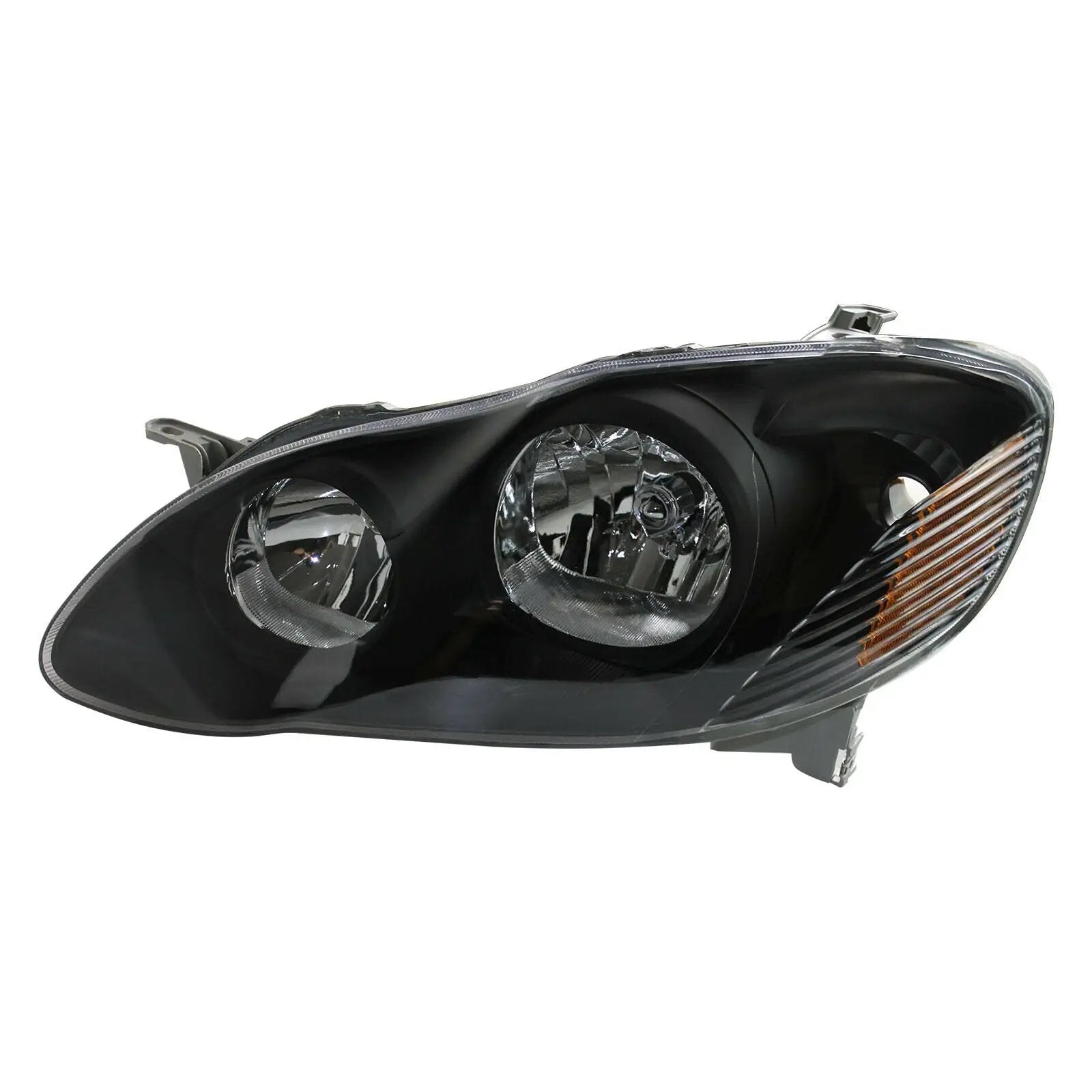 Headlights Assembly Headlamps Black Housing for 2003-2008 Toyota Corolla