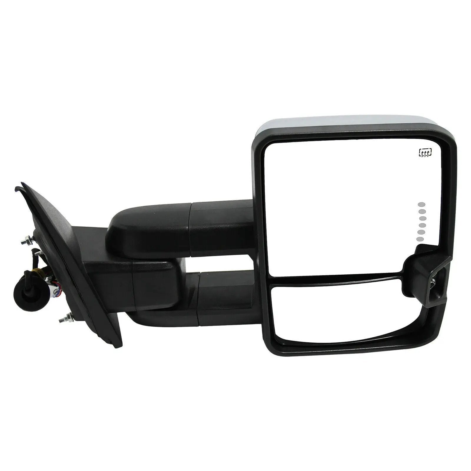 Chrome Tow Mirrors Power Heat Turn Signal for 14-18 Chevy Silverado 1500 2500