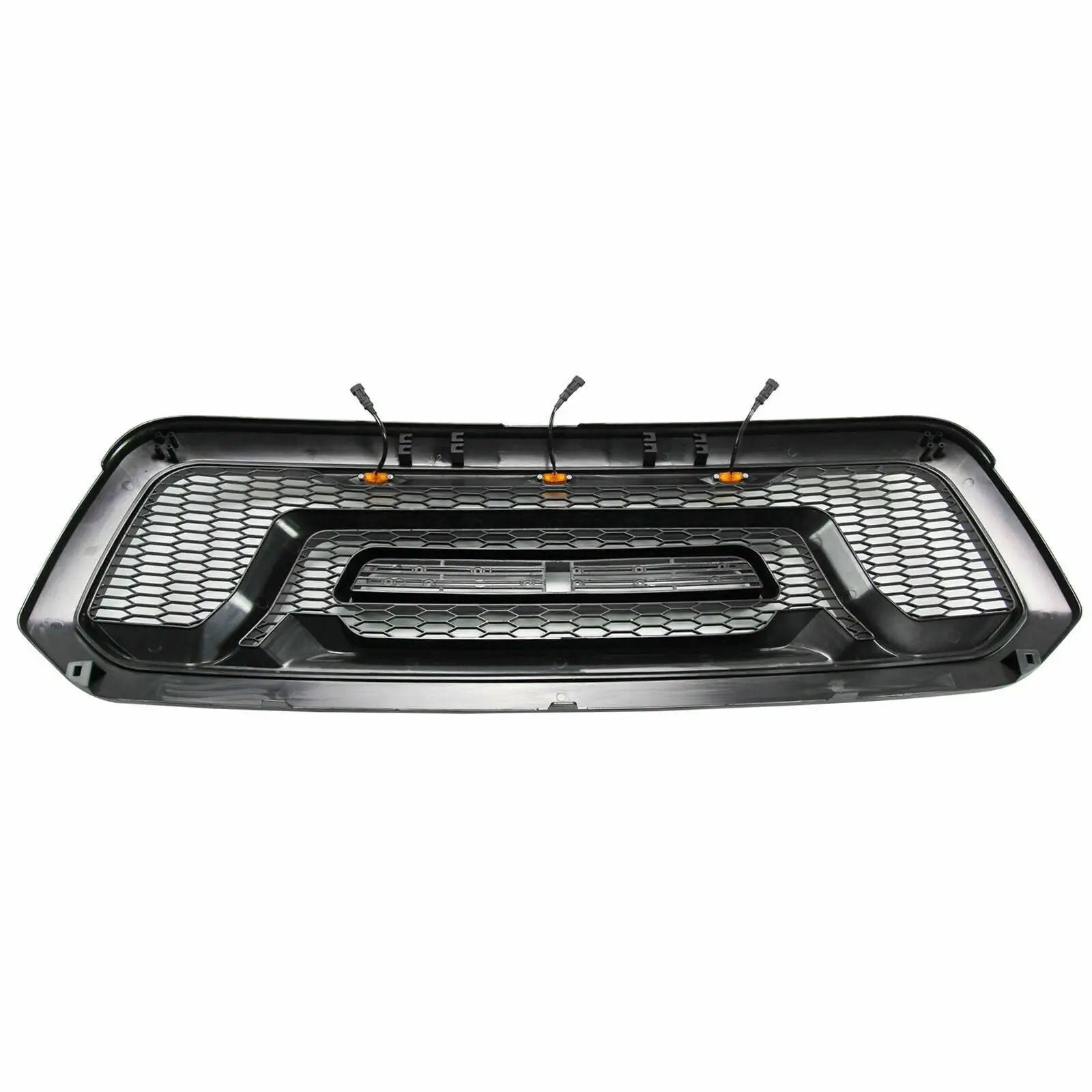 Matte Gray Front Grille Rebel Style w/LED Lights for  2013-2018 Dodge Ram 1500(With "RAM" Letter)