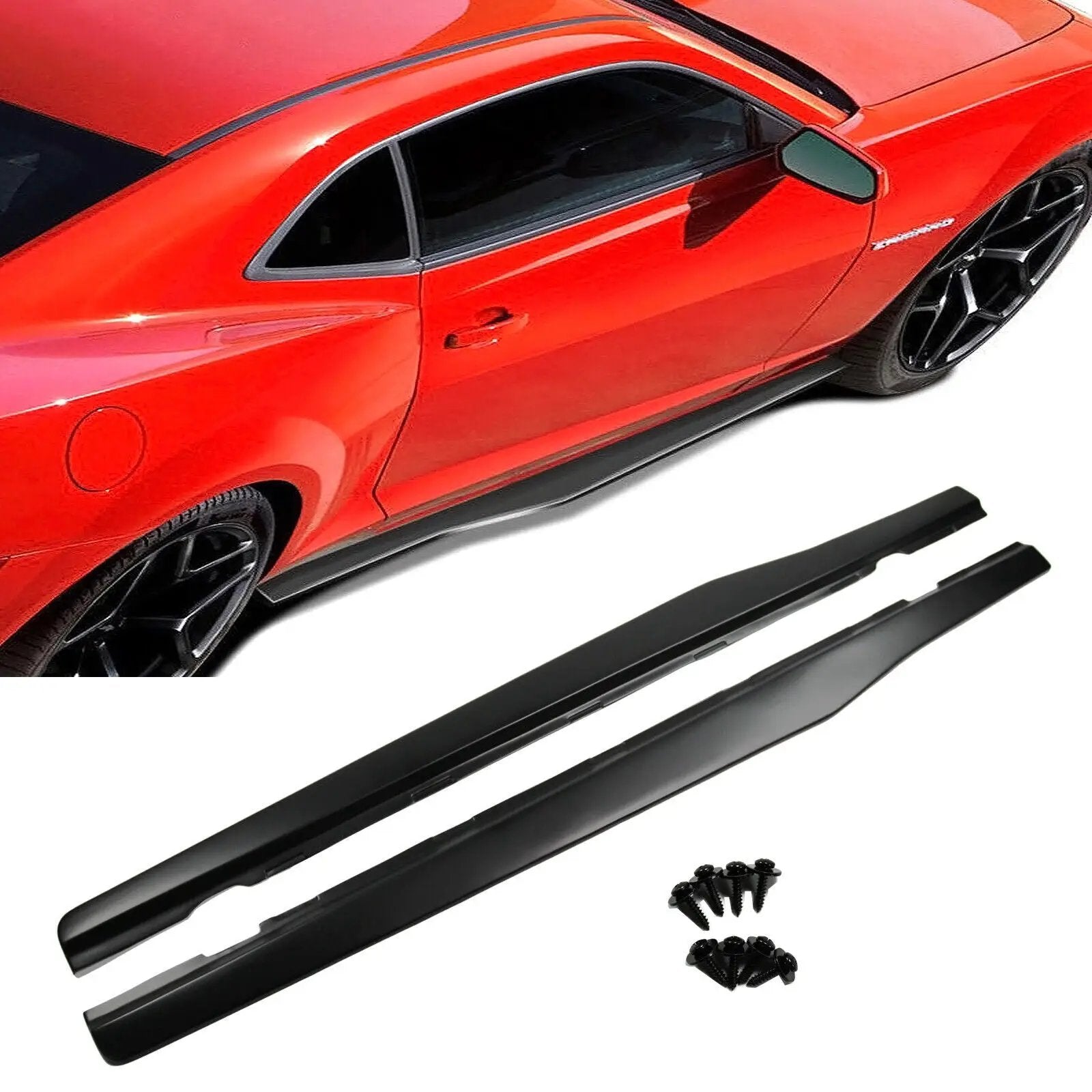 Side Skirts Extension Body Kit Add-on for 10-15 Chevy Camaro ZL1 SS LT