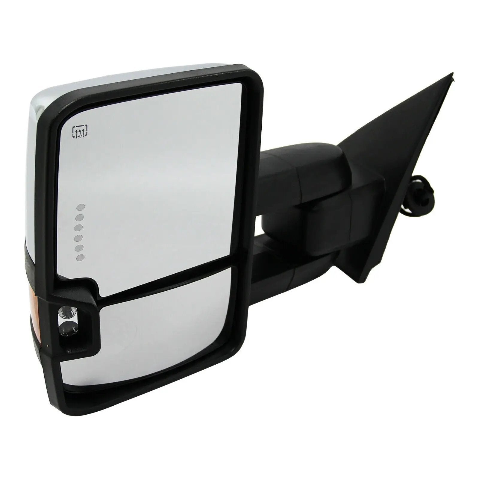 Chrome Tow Mirrors Power Heat Turn Signal for 14-18 Chevy Silverado 1500 2500