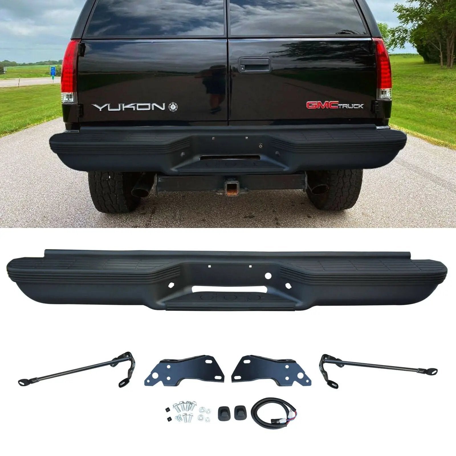 Rear Step Bumper Assembly for 1993-1999 Chevy Suburban Tahoe GMC Yukon