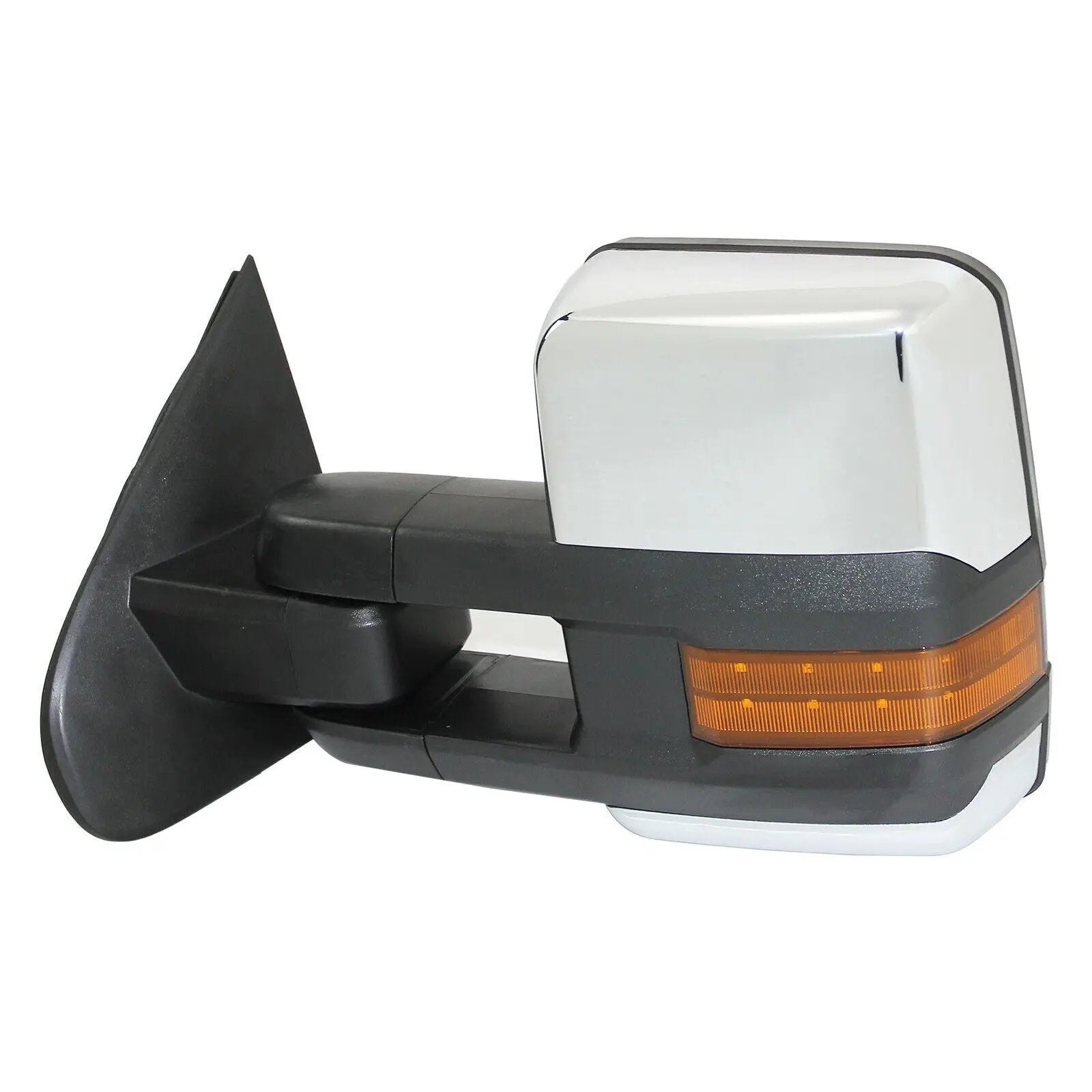 Chrome Tow Mirrors Power Heat Turn Signal for 14-18 Chevy Silverado 1500 2500