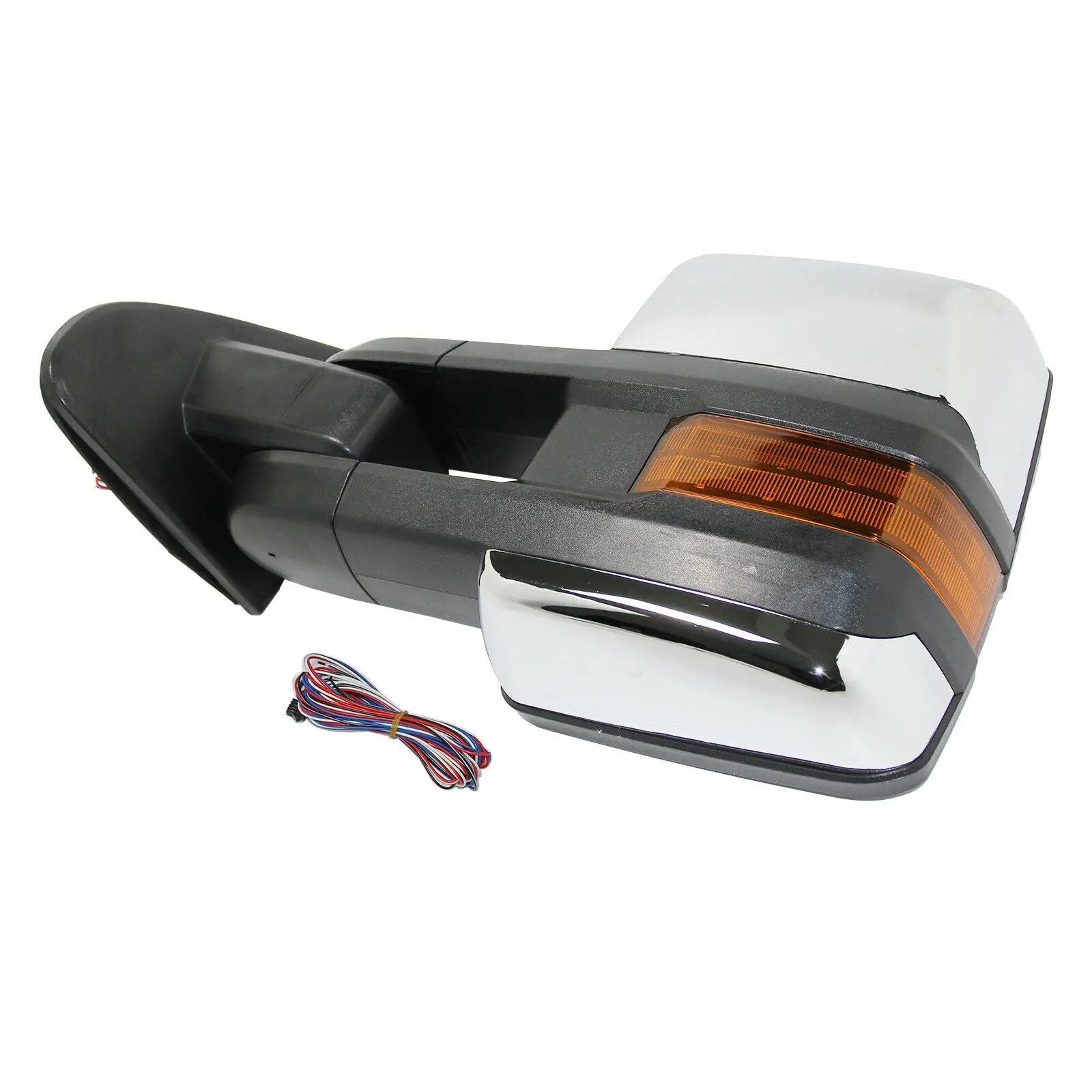 Chrome Tow Mirrors Power Heat Turn Signal for 14-18 Chevy Silverado 1500 2500