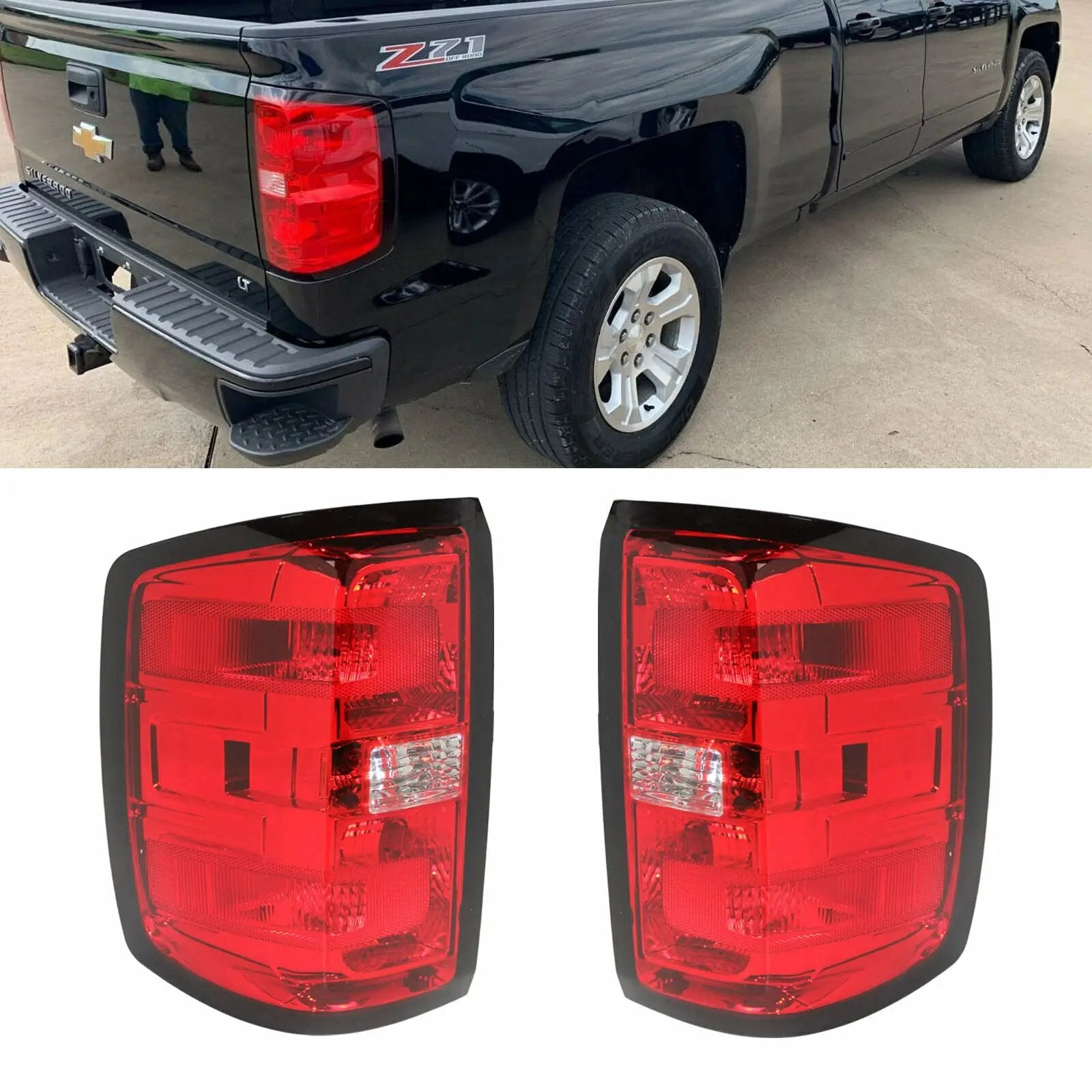 Red Tail Lights Brake Lamps for 2014-2018 Chevy Silverado 1500 2500 3500 HD